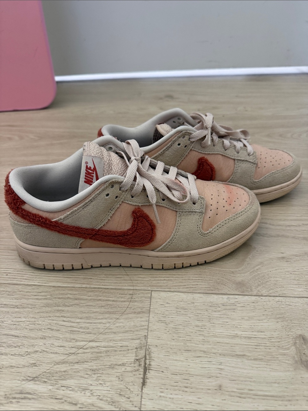 Nike Dunks Sneakers in Peach and Rust